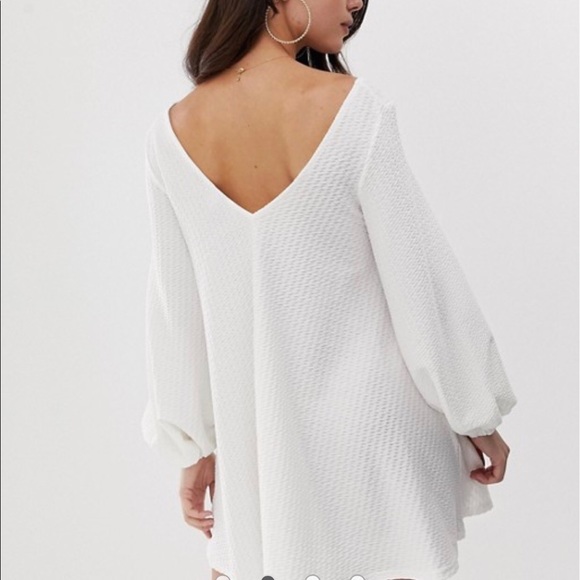 asos white ruffle dress